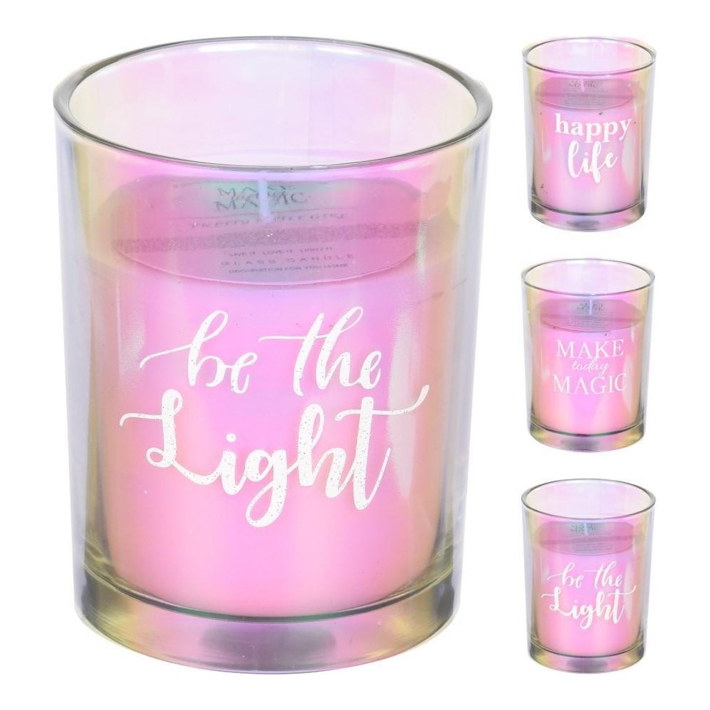 VASO VETRO CON CANDELA 12CM 3A